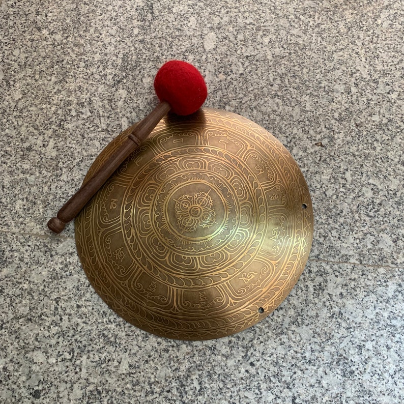 15 inches gong bell handmade in Nepal Tibetan gong Etsy
