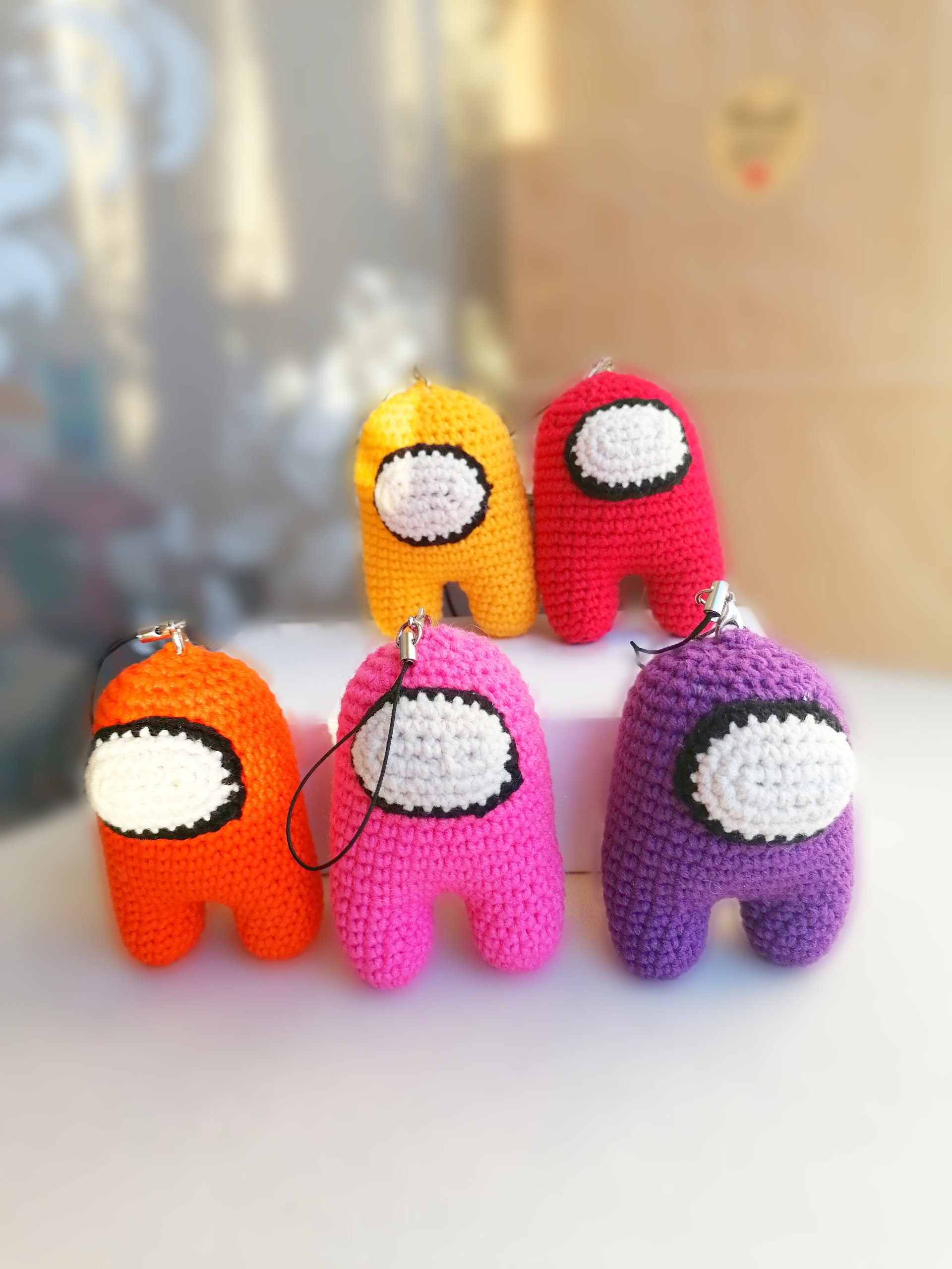 Among us plush keychain Among us keyrings plush Among us Etsy