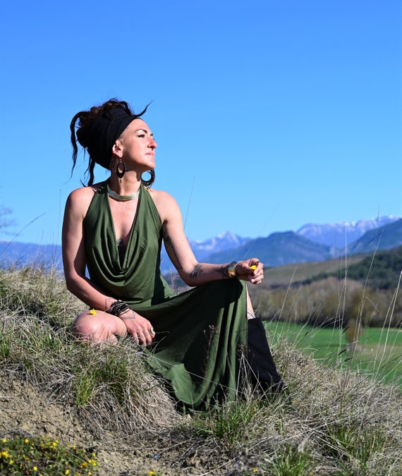 Boho Dress, Festival Dress, Boho Women's Dress, Pixie Dress, Summer Dress,  Tribal Women's Dress, Rave, Elegant Green Dress - Etsy