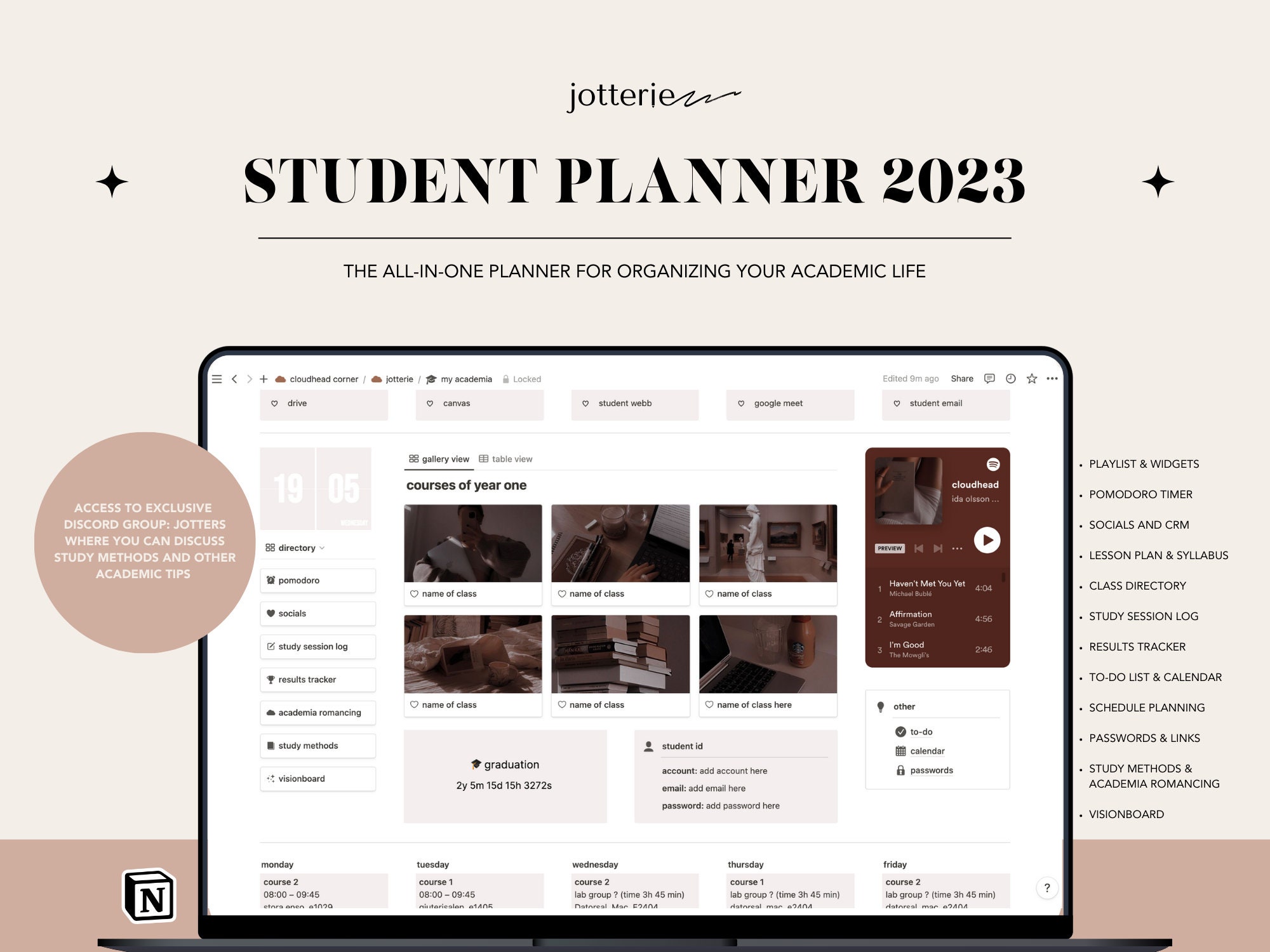 Student Notion Planner Notion Template Academic Planner for Notion Student Notion Planner Notion Template Academic Planner for Notion