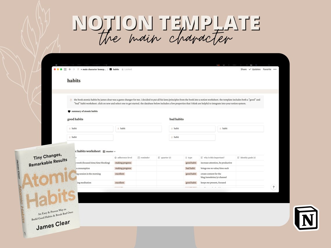 Template for Notion Notion Organize Templates Notion Etsy