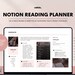 Reading Planner Template for Notion | Notion Reader Templates | Notion Template | Notion Editable Template | Digital Planner | Organizing 