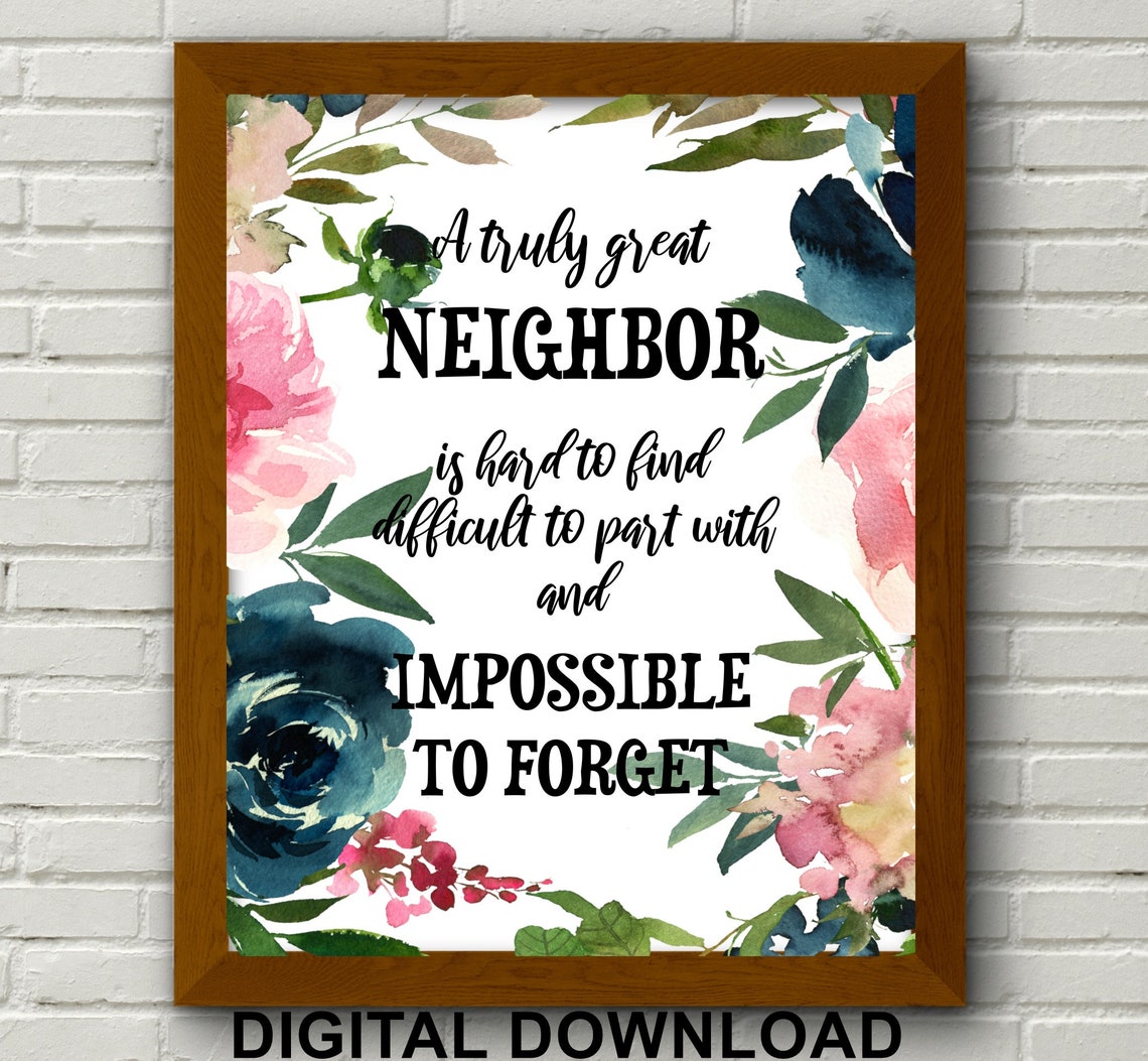 Neighbor Farewell Gifta Truly Great Neighbor is Hard to | Etsy