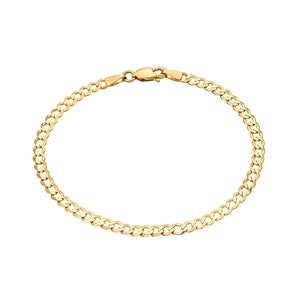 14k gold filled cuban anklet bracelet in 10 inches