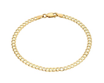 14k gold filled cuban anklet bracelet in 10 inches