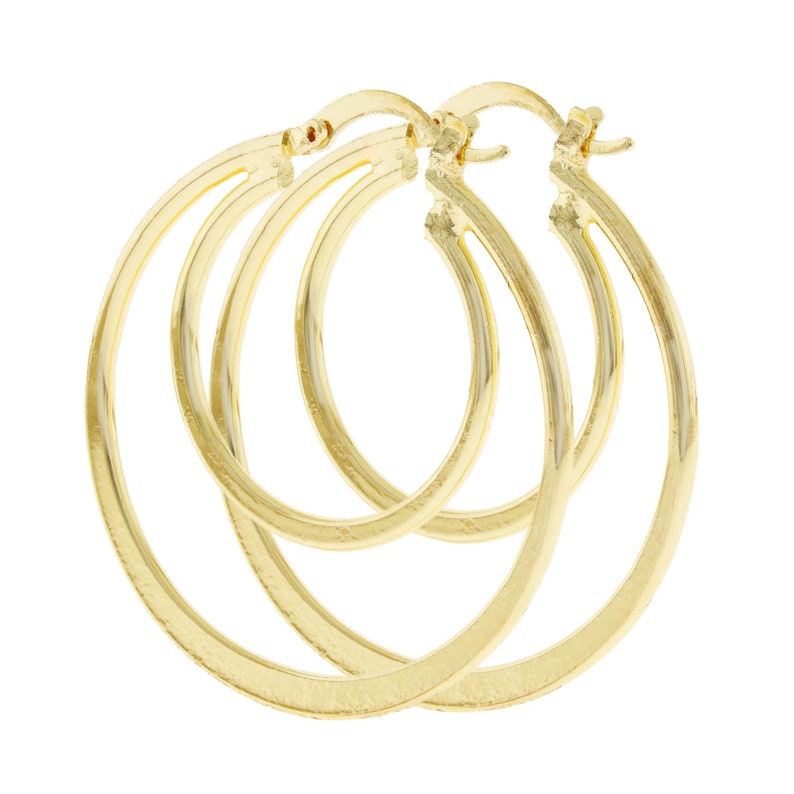 14K Gold Filled Double Loop Hoop Earrings for Women Etsy