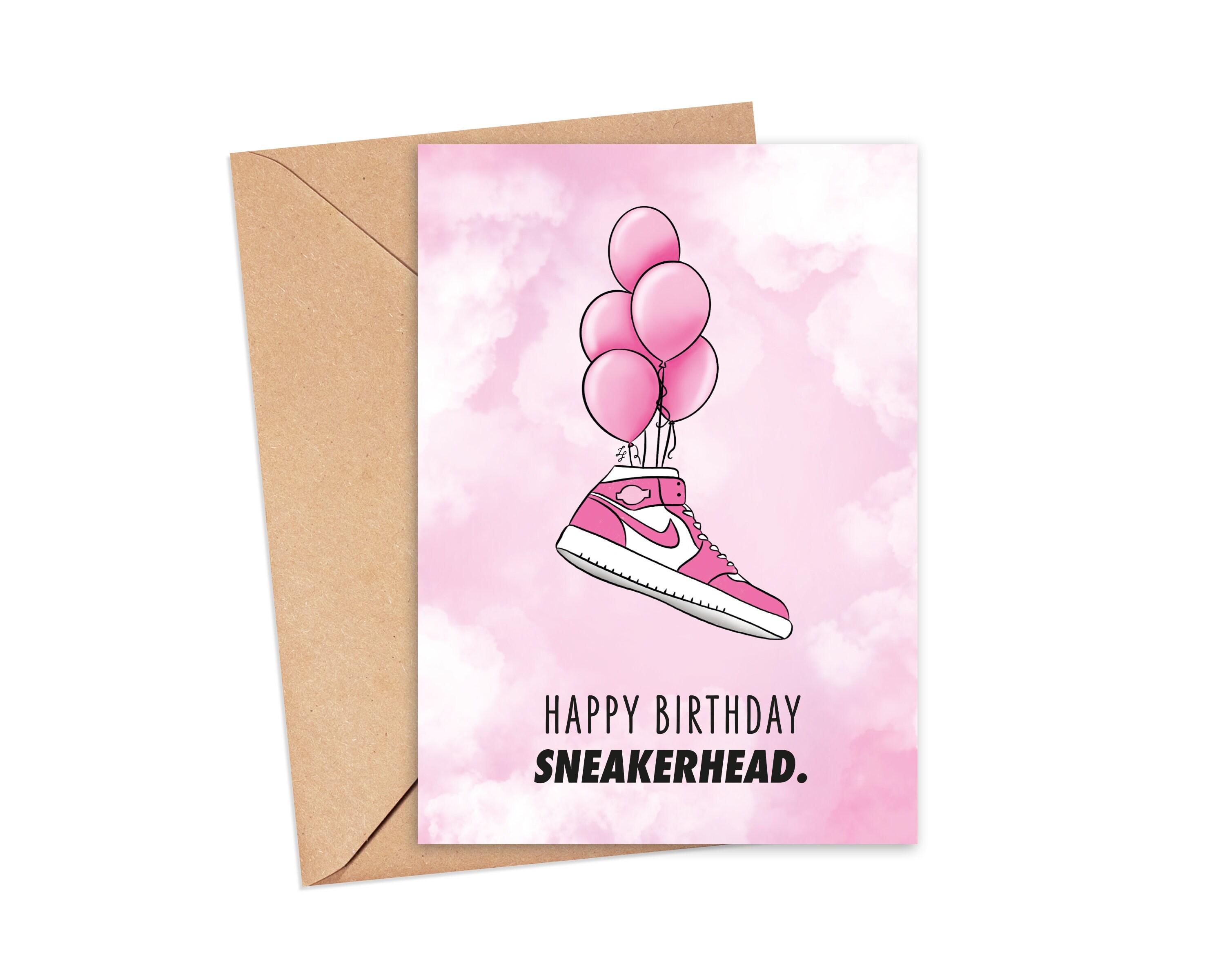 Pink Jordan 1 Sneaker Head Birthday Card Sneaker Card Jordan Etsy