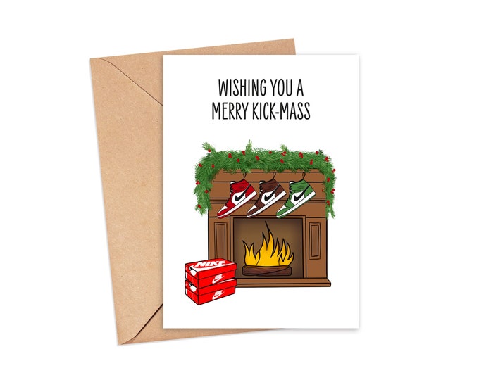 Jordan 1 Sneaker Card, Nike Sneaker Christmas Card, Jordan 1 Christmas Card, Merry Christmas