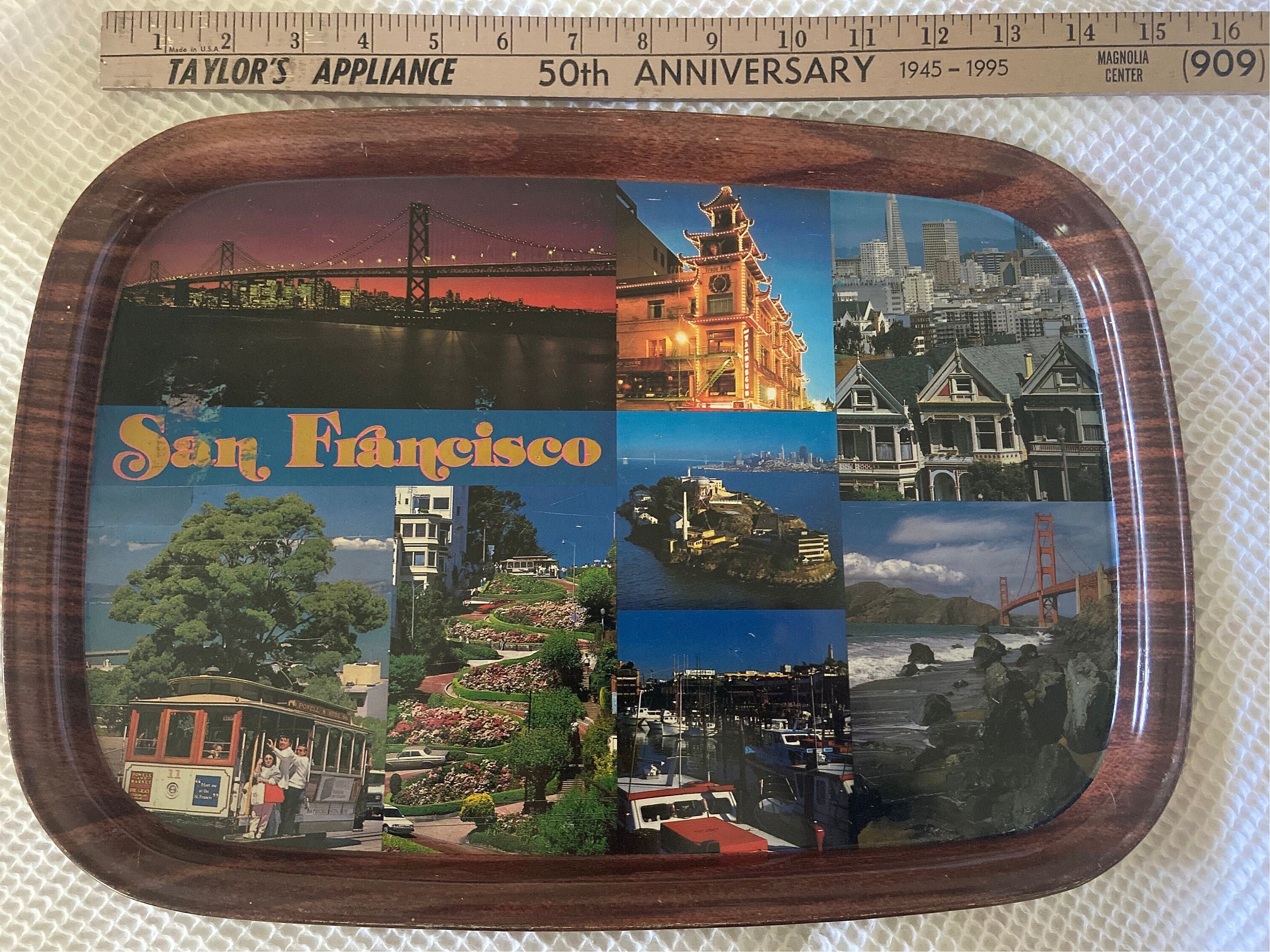 Great Vintage Souvenir Metal Tray From San Francisco 1960-70 photo