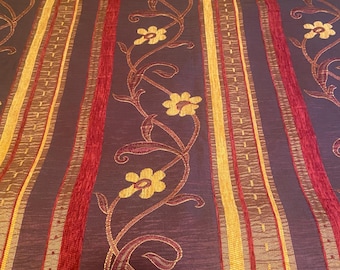 Beautiful  floral striped  upholstery weight fabrics bought in Portugal! The large piece is 40 inches wide and 2 yards 21 in long plus small