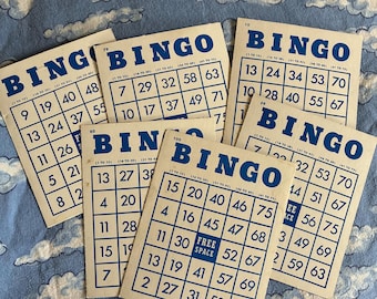 Fun collection of 6 vintage cardboard Bingo cards! Great for crafting!!
