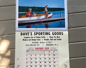 Fishing Calendar Etsy