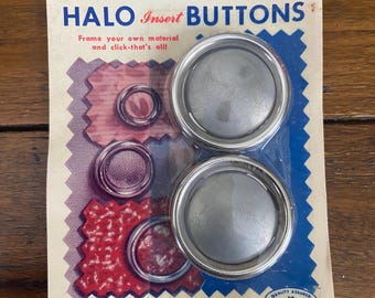 Vintage Prims Halo Insert Buttons: 1.5" Sealed Card of 2