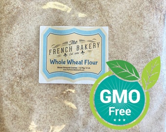 Whole Wheat Flour Coarse 4 lb - For whole wheat bread, pancake, muffin, etc. Milled from cleaned, sound, hard red or white spring wheat.