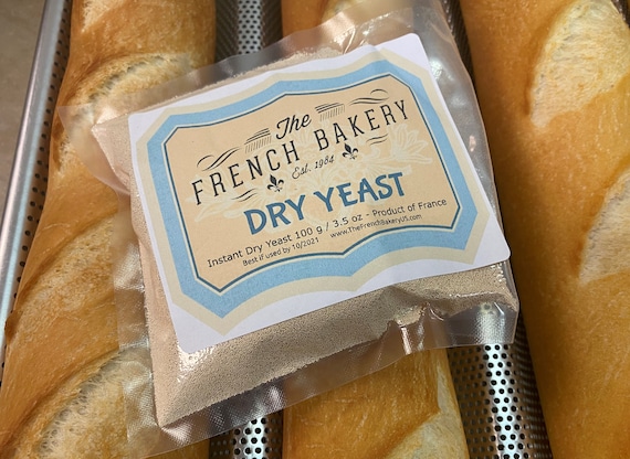 Instant Dry Yeast 3.5 oz / 100 gr – Vacuum packed for Freshness - Ideal for French Breads, Baguettes, Croissants, Brioches, etc.