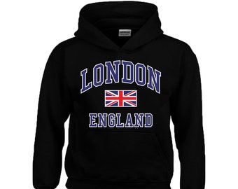 London hoodie | Etsy Londen Engeland Union Jack Pullover Bedrukte Hoodie Casual