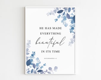 Gift for Mother Wood Sign He has made everything beautiful in his time Country Decor Ecclesiastes 3:11