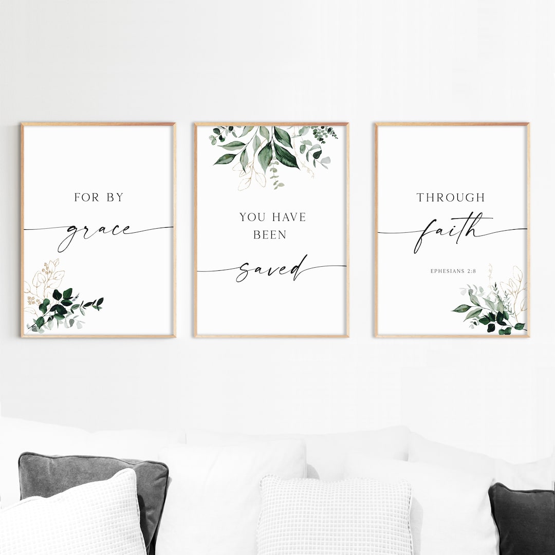 Ephesians 2 8 Bible Verse Wall Art Printable Botanical Scripture Ephesians 2 8 Bible Verse Wall Art Printable Botanical Scripture