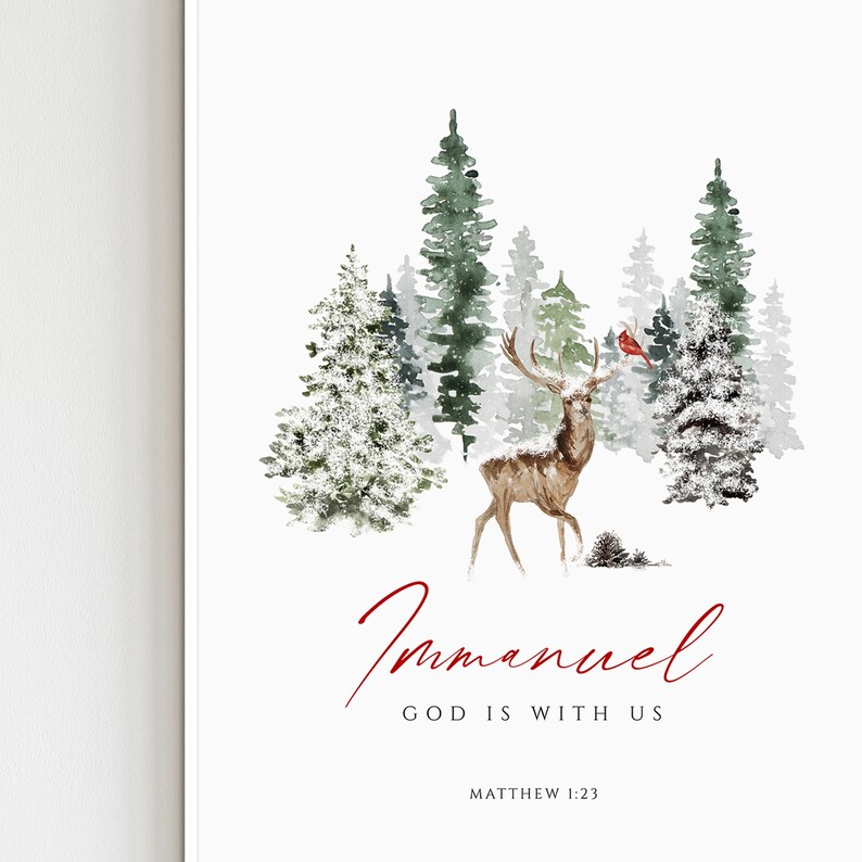 Immanuel God is With Us Christmas Printable Wall Art - Etsy
