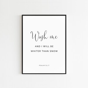 Psalm 51:7, Bible Verse Wall Art, Laundry Room Sign, Bathroom Wall Decor, Printable Scripture, 2 ...