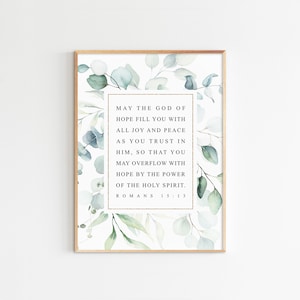Romans 15:13, Bible Verse Wall Art, Printable Scripture, Christian Home Decor, Maximum Size 16x20