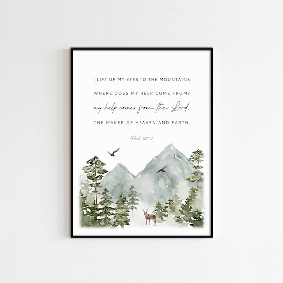 The God on the Mountain Digital File Watercolor Brush Printable