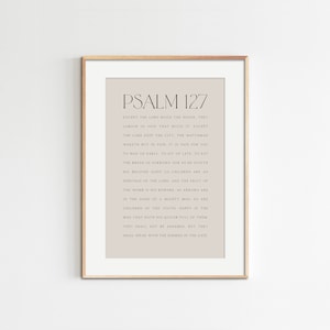 Psalm 127 Schriftdruck: Minimalistische christliche Wandkunst (Digitaler Download)