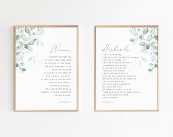 Epheser 5: 22-28 Bibel Verse Wandkunst Set (Digitaler Download)