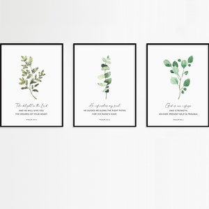 Set of 6 Psalms Bible Verse Wall Art Printable Scripture Prints ...