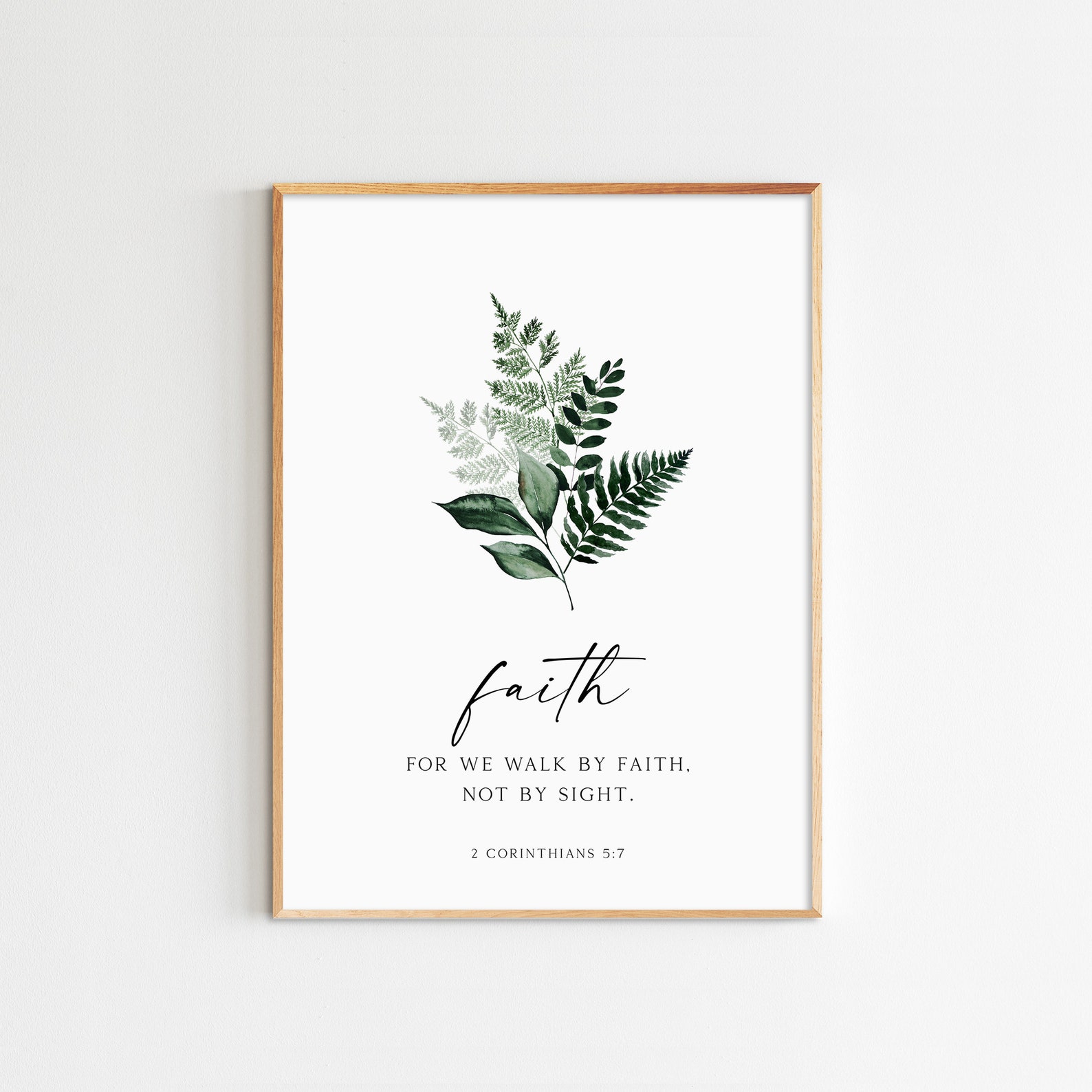 Faith Hope Love Bible Verse Printable Wall Art Botanical - Etsy