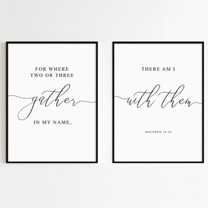 Matteus 18:20 Bibelverskonsttryck, Matrumsdekor (digital nedladdning)
