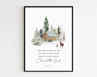 Luke 2:11, Kerstbijbelverskunst, Decor van het vakantiehuis, Kerstafdrukbare muurkunst, Kerstmuurkunst
