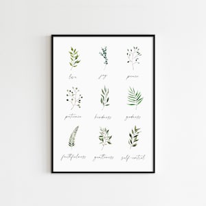 Fruit of the Spirit Print: Botanical Bible Verse Wall Art (Digital Download)