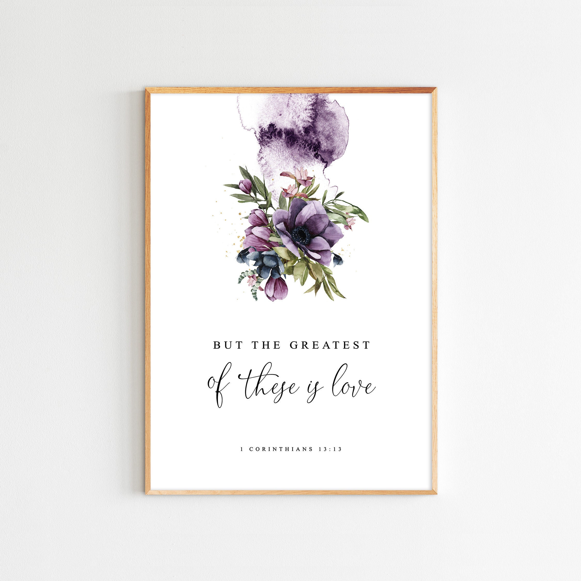 1 Corinthians Floral Bible Verse Print: Scripture Wall Art (digital ...