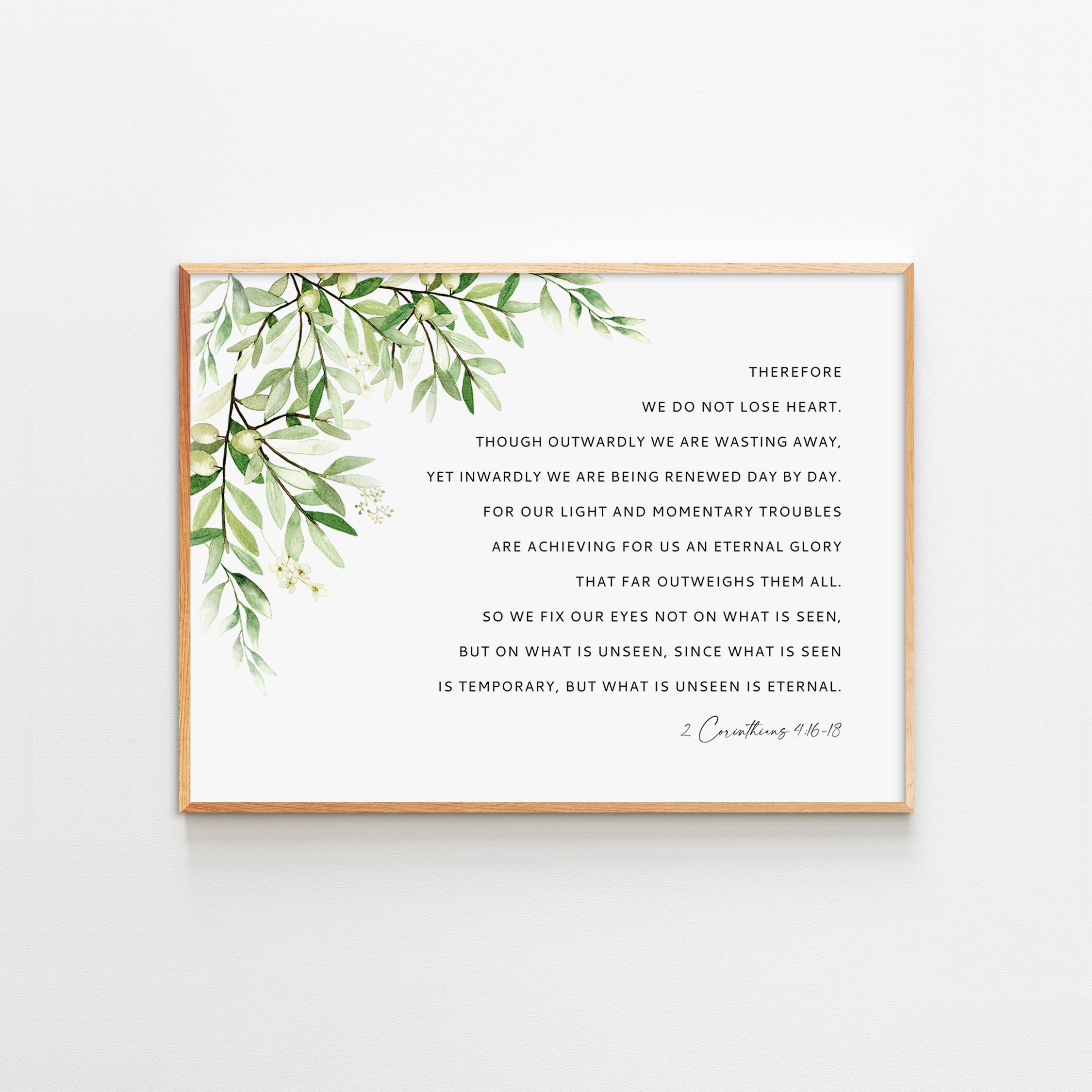 2 Corinthians 4:16-18 Bible Verse Wall Art Printable Watercolor ...