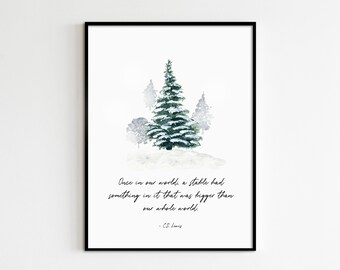 Christian Holiday Wall Art C.S. Lewis Quotes Christmas Wall Decor Christmas Printable Christmas Religious Decor