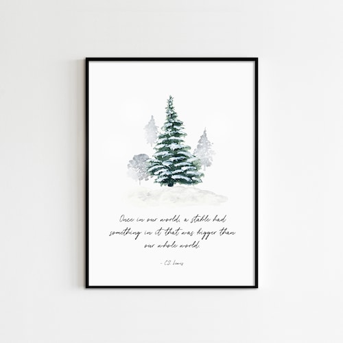 Christian Holiday Wall Art C.S. Lewis Quotes Christmas Wall Etsy