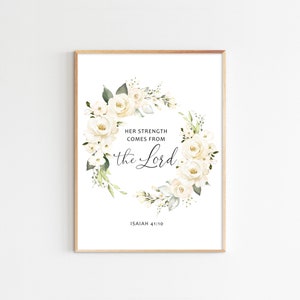 Isaiah 41:10 Floral Bible Verse Wall Art (Digital Download)
