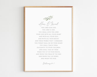 Deuteronomy 6:4-7 Bible Verse Wall Art Printable Scripture Christian Quote Art Minimalist Prints