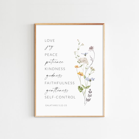 Fruit of the Spirit Wildflower Print: Bible Verse Wall Art (Digital Download)