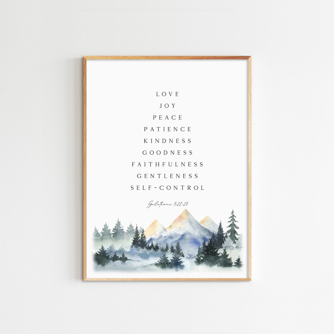 Fruit of the Spirit Print, Galatians 5:22-23, Bible Verse Wall Art ...