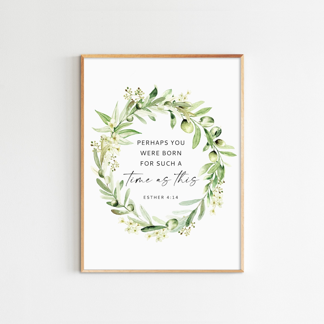 Esther 4 14 Bible Verse Wall Art Watercolor Scripture Original Olives Esther 4 14 Bible Verse Wall Art Watercolor Scripture Original Olives