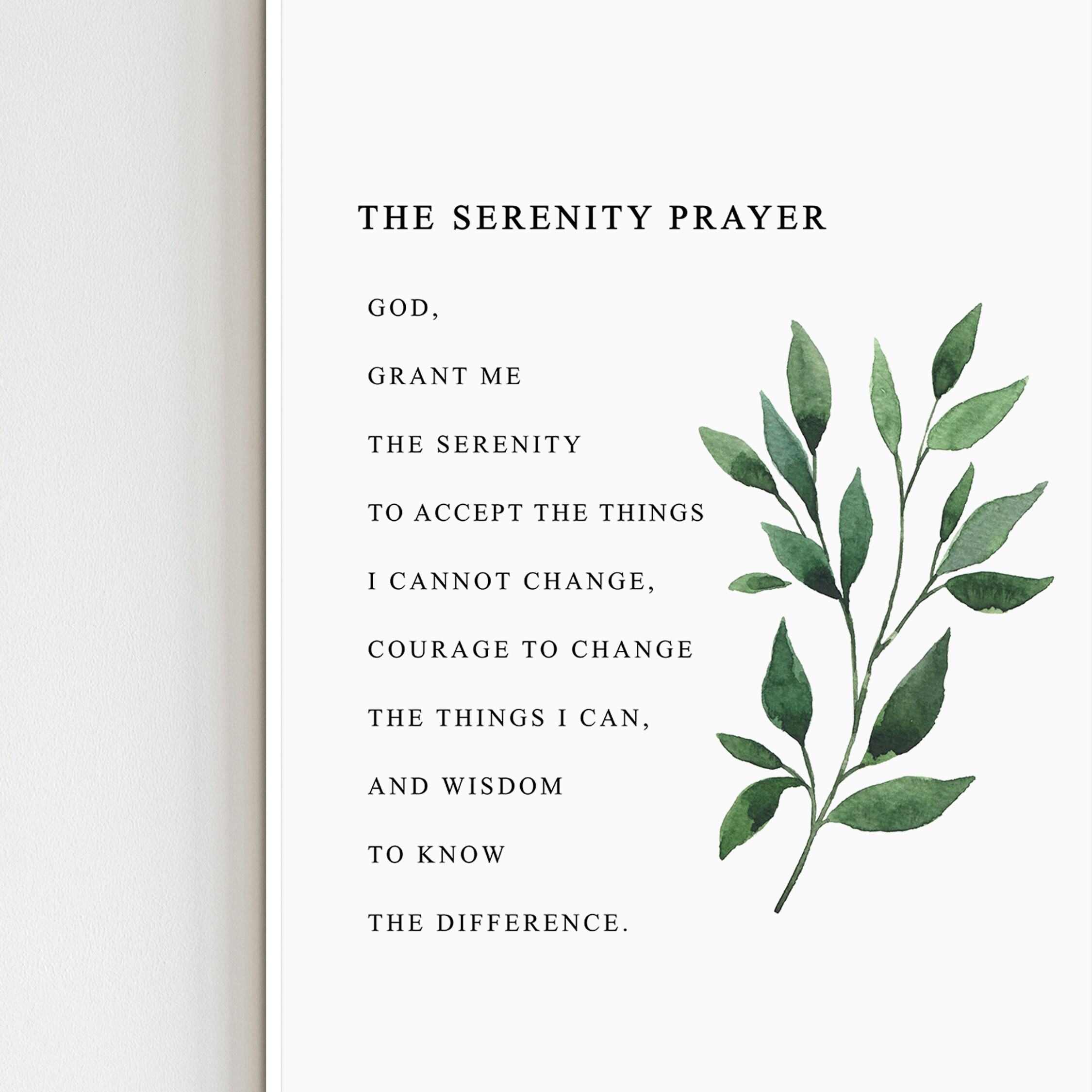 The Serenity Prayer, Printable Scripture, Christian Quote Art