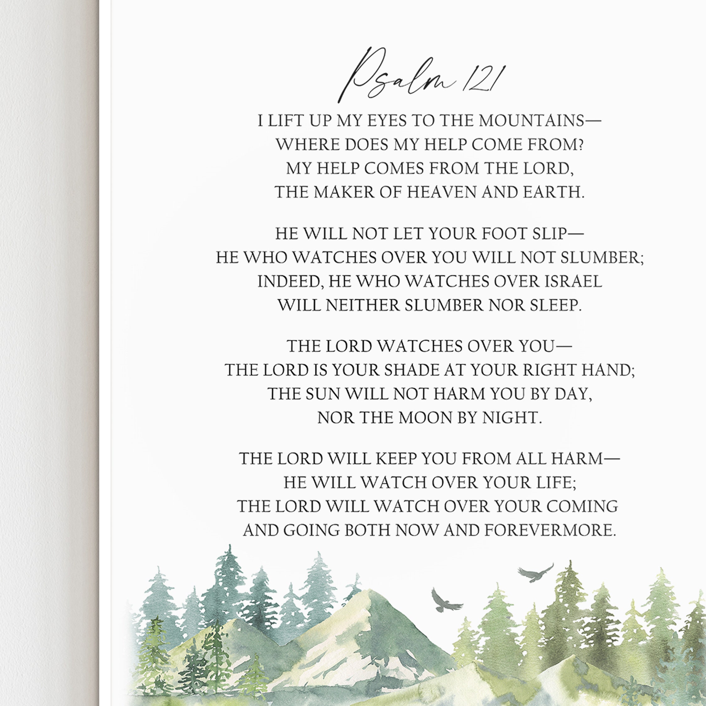 Psalm 121 Bibelvers Druckbare Wand Kunst Schrift Digitaldrucke | Etsy