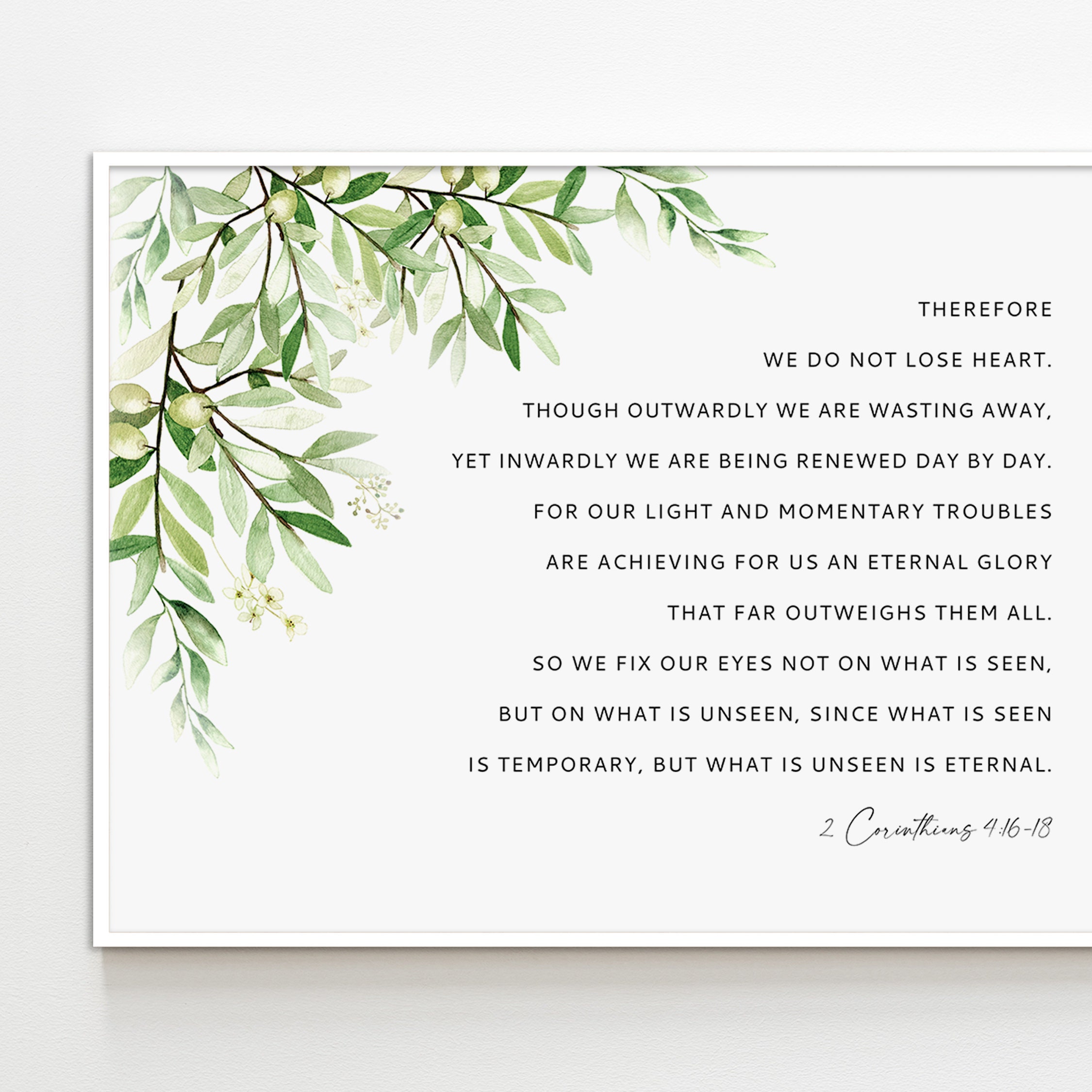 2 Corinthians 4:16-18 Bible Verse Wall Art Printable Watercolor ...