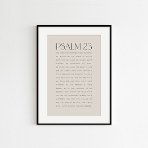 Psalm 23 Scripture Print: Minimalist Bible Verse Wall Art (Digital Download)
