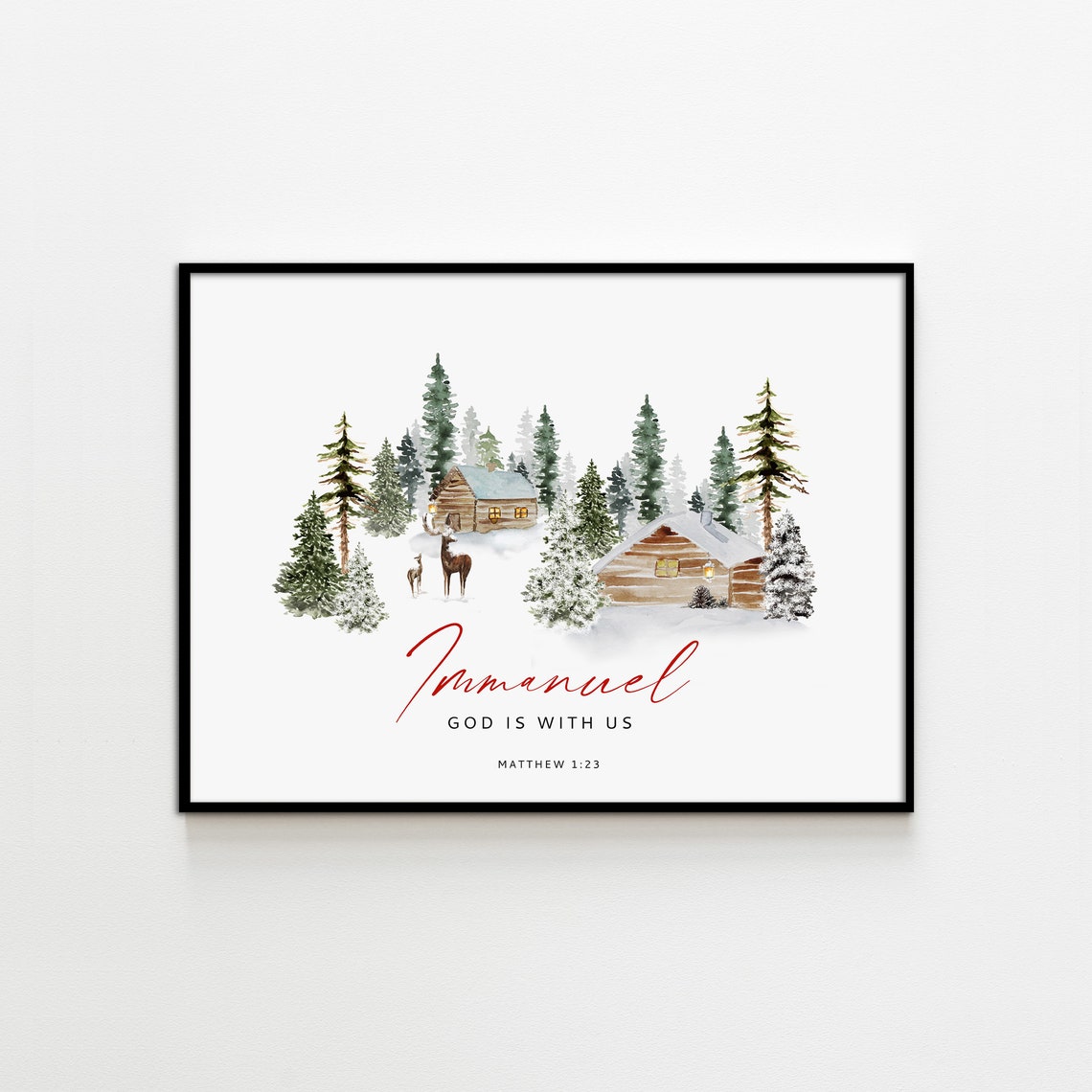 Immanuel God is With Us Christmas Printable Wall Art - Etsy