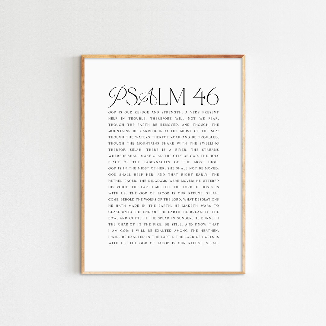 Psalm 46 Bible Verse Print: Minimalist Scripture Wall Art (digital ...