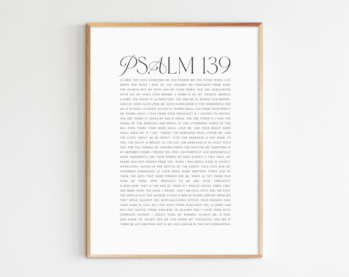 Psalm 139 Bible Verse Wall Art Modern Scripture Wall Art Printable ...