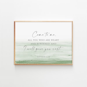 Matthew 11:28 Watercolor Scripture Art Print (Digital Download)